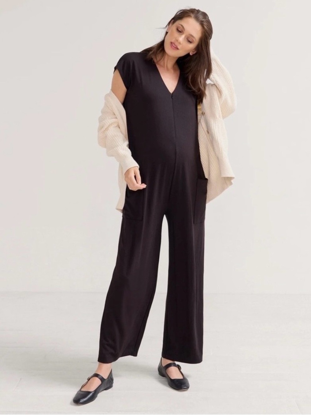 Hatch Charlotte Maternity Jumpsuit Black Size 2 Medium